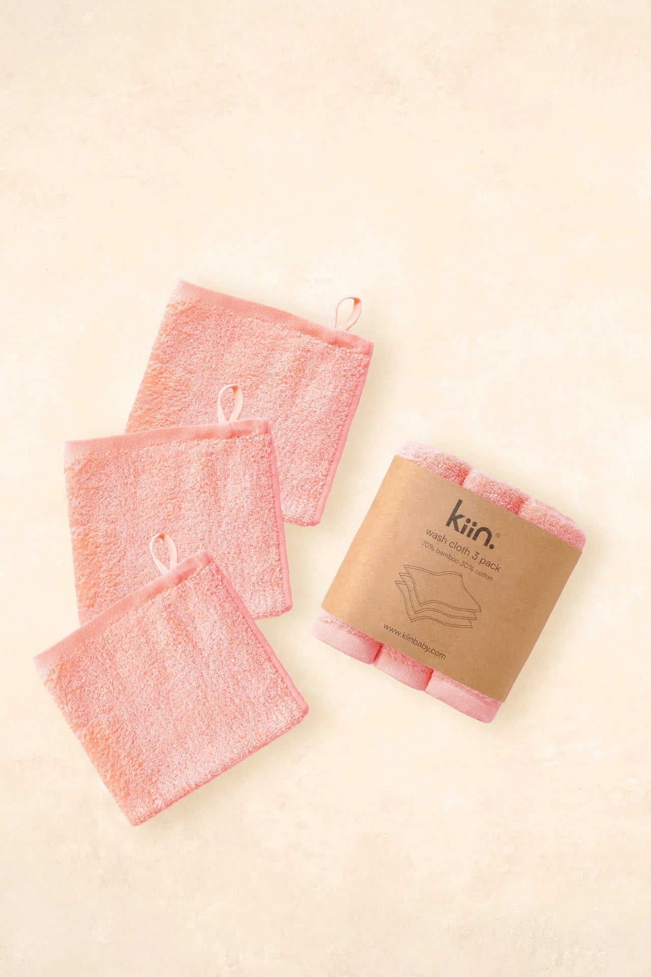 KIIN BABY WASH CLOTHS PEONY