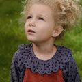 NATURE BABY RUFFLE CAMERON BLOUSE VIOLET POLKA DOT PRINT