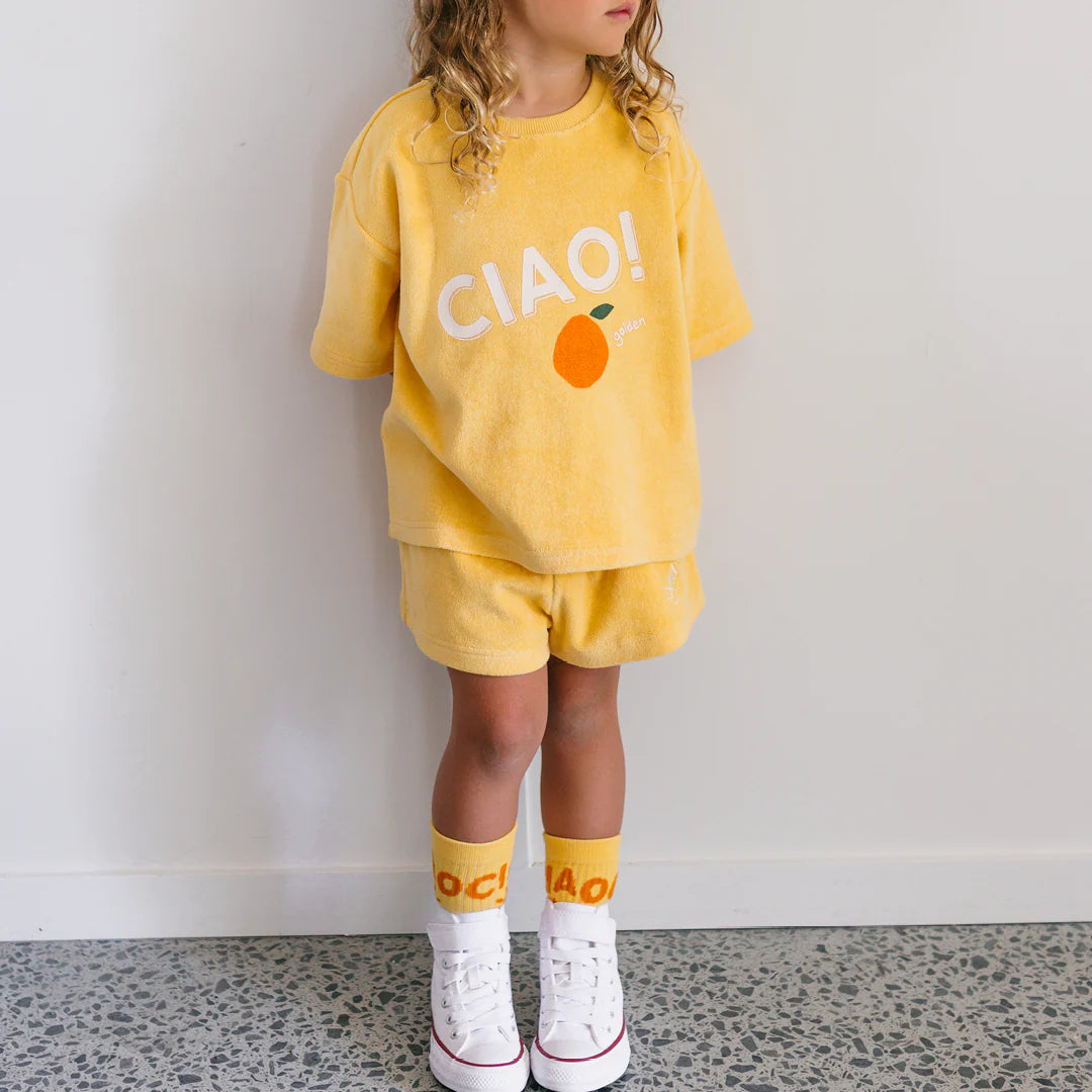 GOLDEN CHILDREN CIAO TEE GOLDEN CREAM