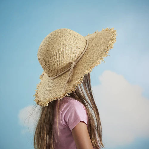ACORN ZIGGY WIDE BRIM HAT NATURAL 3-5YRS