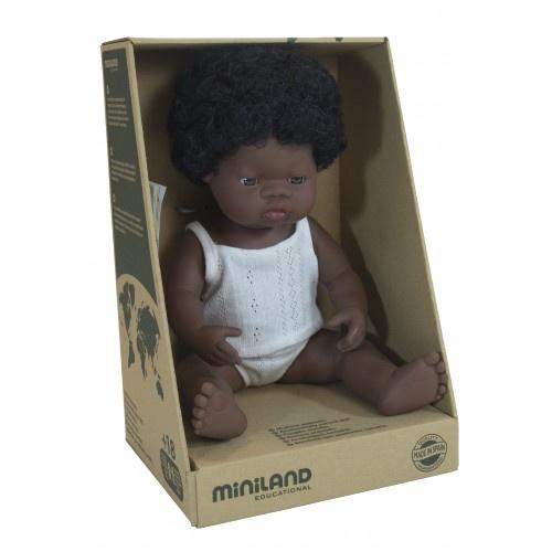 MINILAND DOLL AFRICAN GIRL 38CM