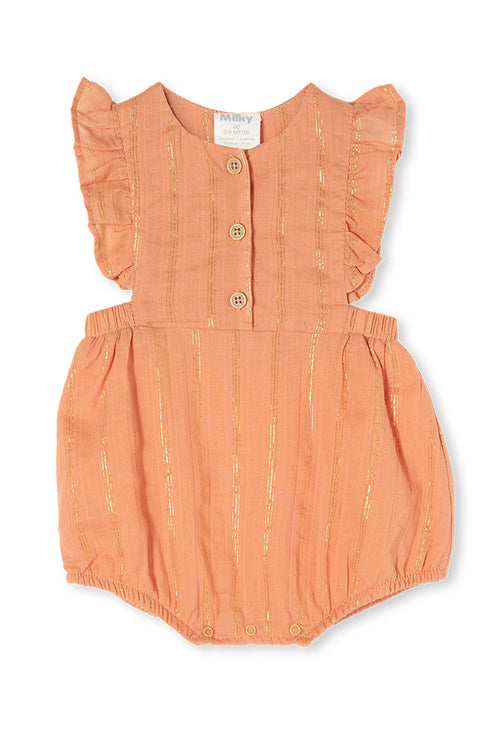 MILKY LUREX STRIPE BABY PLAYSUIT