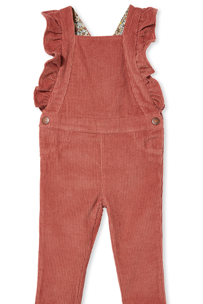 MILKY BLUSH CORD OVERALLS