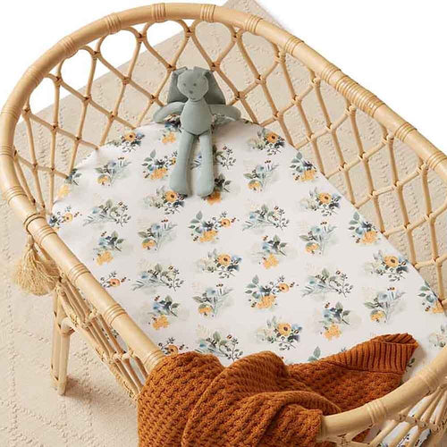 SNUGGLEHUNNY BASSINET SHEET/CHANGE PAD GARDEN BEE