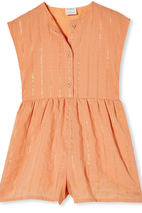 MILKY LUREX STRIPE PLAYSUIT