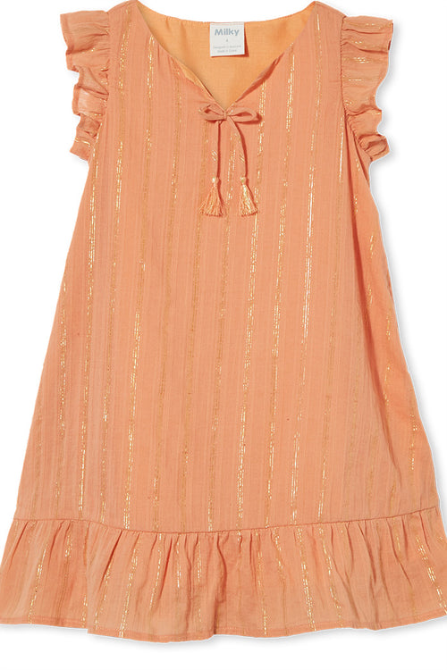 MILKY LUREX STRIPE DRESS