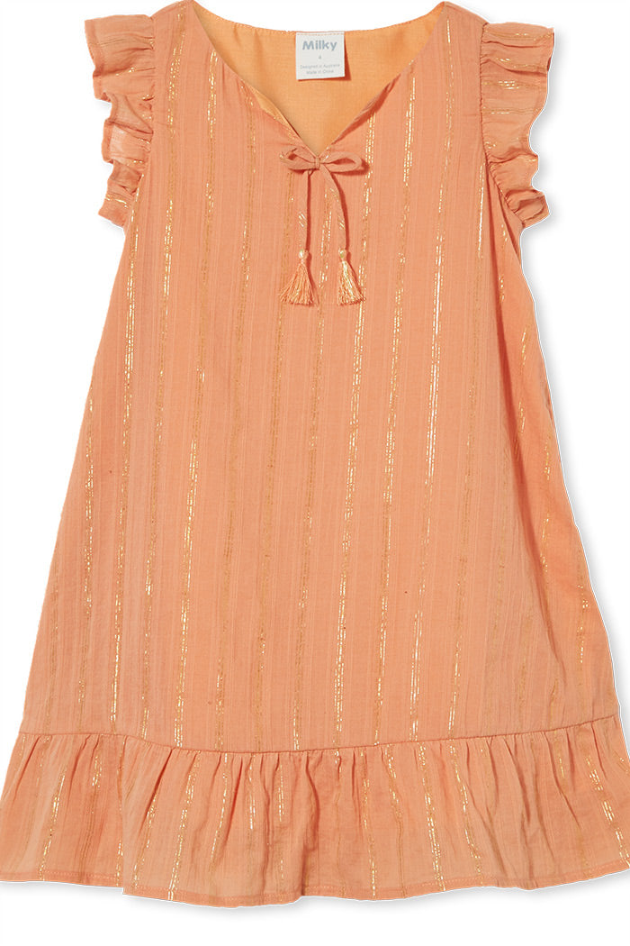 MILKY LUREX STRIPE DRESS