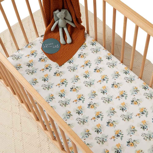 SNUGGLEHUNNY FITTED COT SHEET GARDEN BEE