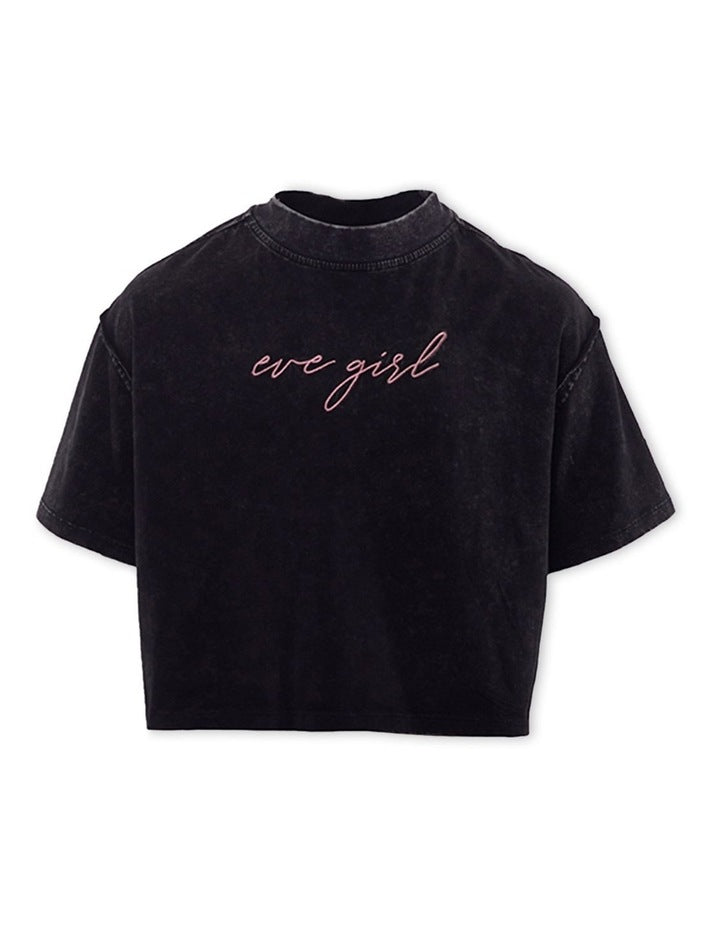 EVE GIRL SIGNATURE TEE WASHED BLACK