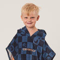 CRYWOLF HOODED TOWEL BLUE CHECKERED