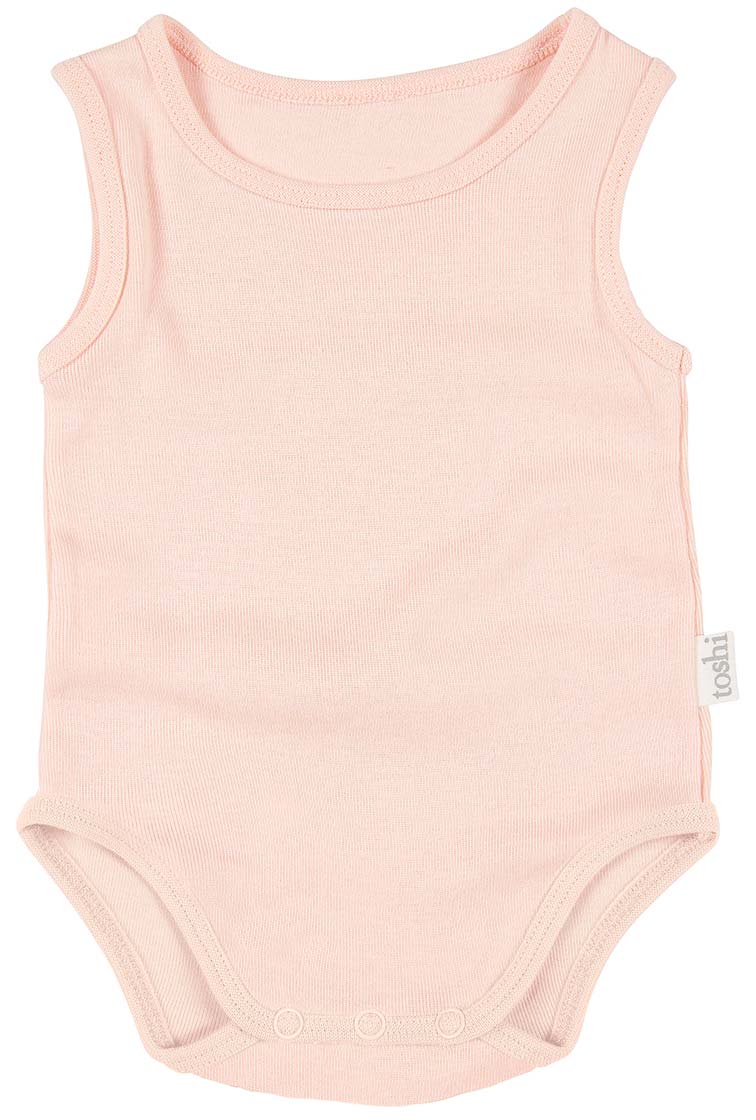 TOSHI ORGANIC ONESIE SINGLET BLUSH