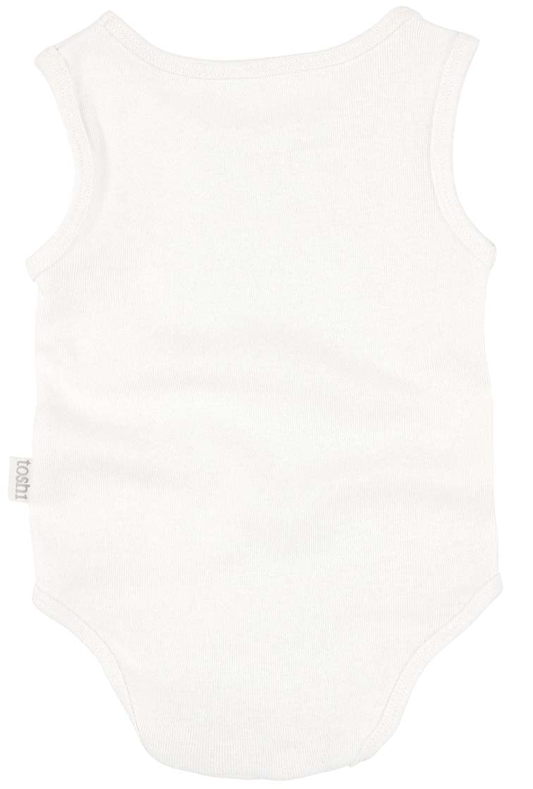 TOSHI ORG ONESIE SINGLET CREAM