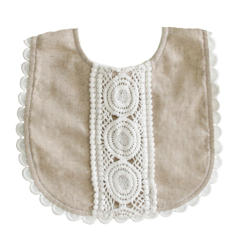ALIMROSE OLIVIA BIB NATURAL LINEN