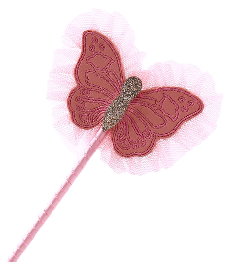 THREE TOTS VEGAN LEATHER BUTTERFLY WAND PINK GOLD