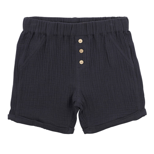 FOX AND FINCH CHARCOAL CRINKLE SHORTS