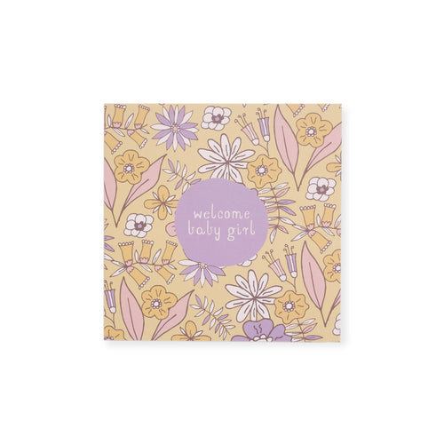 CARD BABY GIRL - RETRO FLORAL