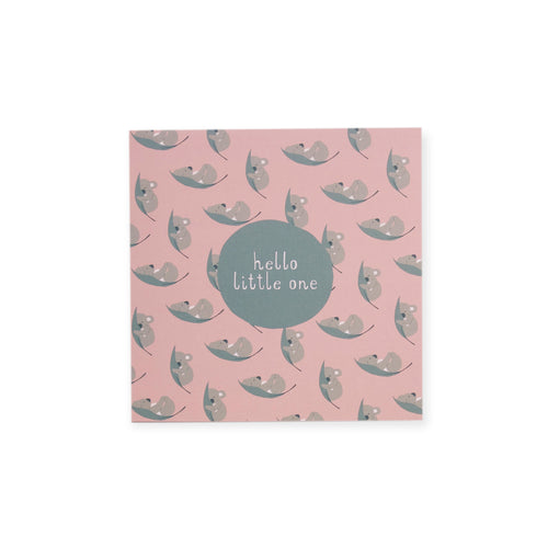 CARD BABY GIRL - SLEEPY KOALAS PINK