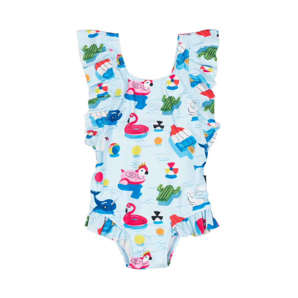ROCK YOUR BABY POOL PARTY ONE-PIECE SWIM WITH FULL LINING
