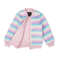 ROCK YOUR BABY PASTEL STRIPE FAUX FUR JACKET