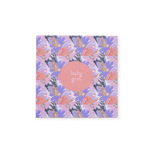 CARD BABY GIRL - BUTTERFLY GARDEN
