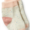 WILSON & FRENCHY ORGANIC 3 PACK SOCK PEACH/SHELL/OATMEAL