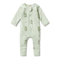 WILSON & FRENCHY ORGANIC RIB ZIPSUIT - BEAR HUG