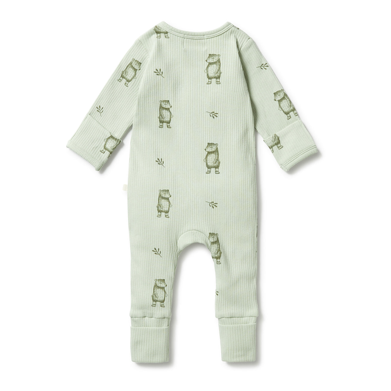 WILSON & FRENCHY ORGANIC RIB ZIPSUIT - BEAR HUG