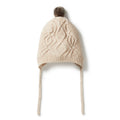 WILSON & FRENCHY KNIT CABLE BONNET OATMEAL