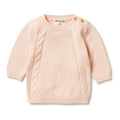 WILSON & FRENCHY KNITTED MINI CABLE JUMPER BLUSH