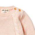 WILSON & FRENCHY KNITTED MINI CABLE JUMPER BLUSH
