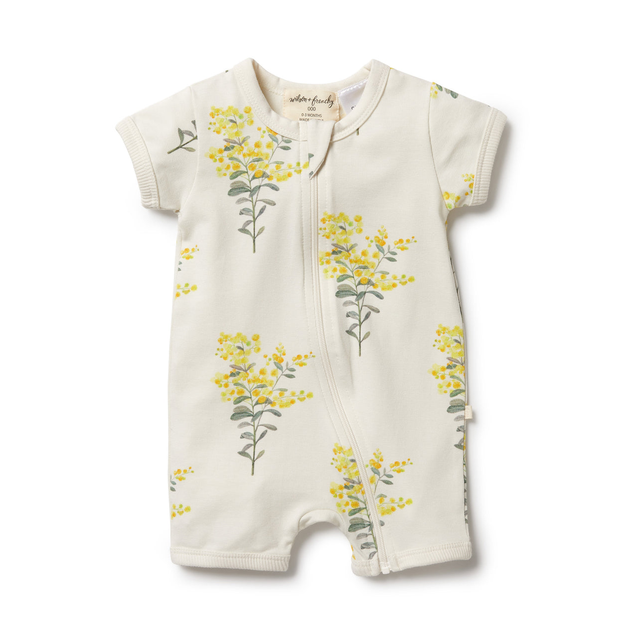 WILSON & FRENCHY ORGANIC BOYLEG ZIPSUIT LITTLE BLOSSOM