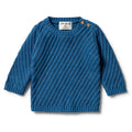 WILSON & FRENCHY JACQUARD JUMPER DENIM FLECK
