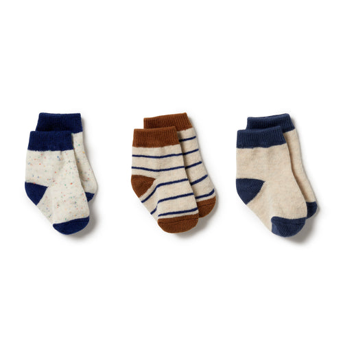 WILSON & FRENCHY SOCKS - DEEP BLUE/DIJON/BLUE DEPTHS