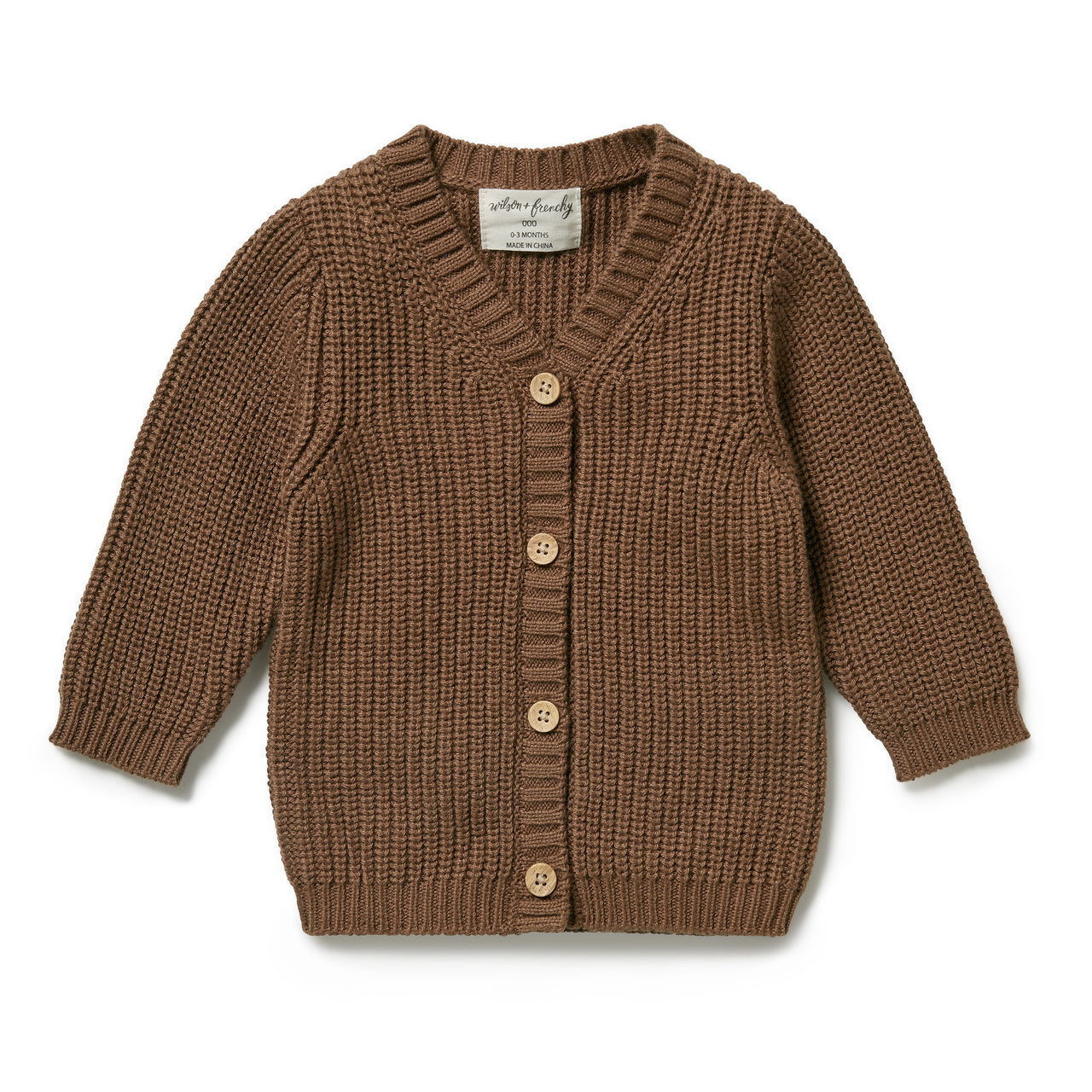 WILSON & FRENCHY KNITTED BUTTON CARDI DIJON