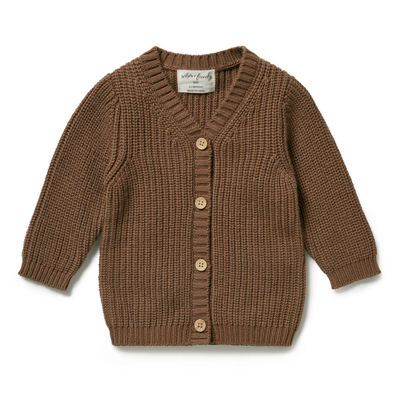 WILSON & FRENCHY KNITTED BUTTON CARDI DIJON