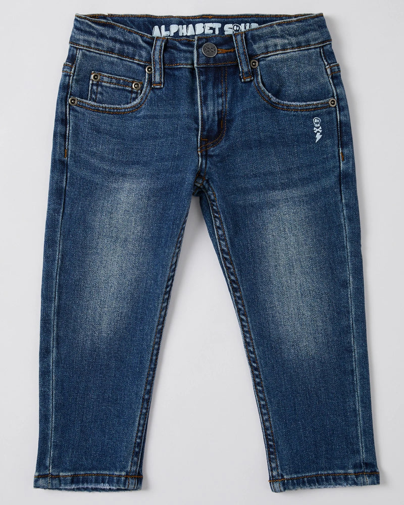 ALPHABET SOUP RELAXED JEAN MID BLUE