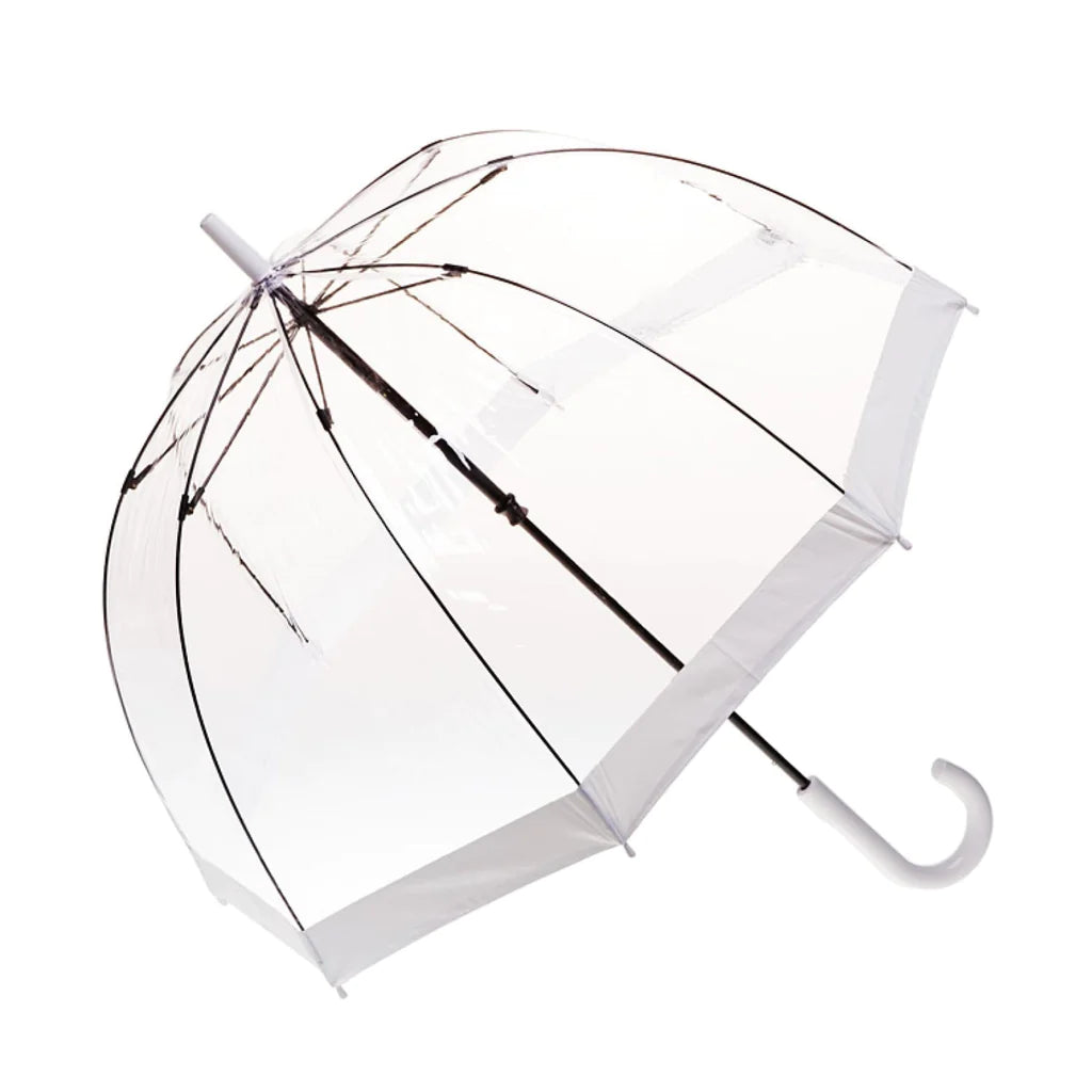 KIDS CLEAR BIRDCAGE UMBRELLA WHITE BORDER