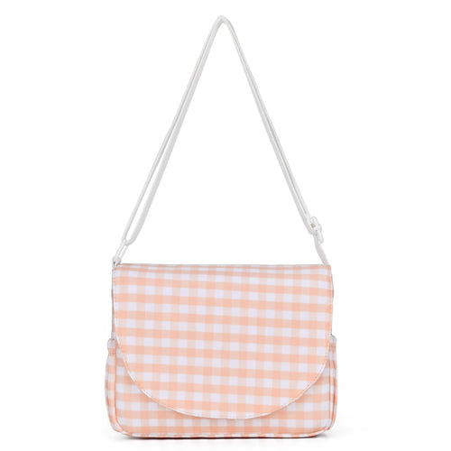 BY BIRDIE PINK GINGHAM HAND BAG/DOLL NAPPY BAG