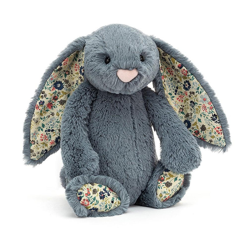 JELLYCAT BASHFUL BLOSSOM DUSKY BLUE BUNNY MEDIUM