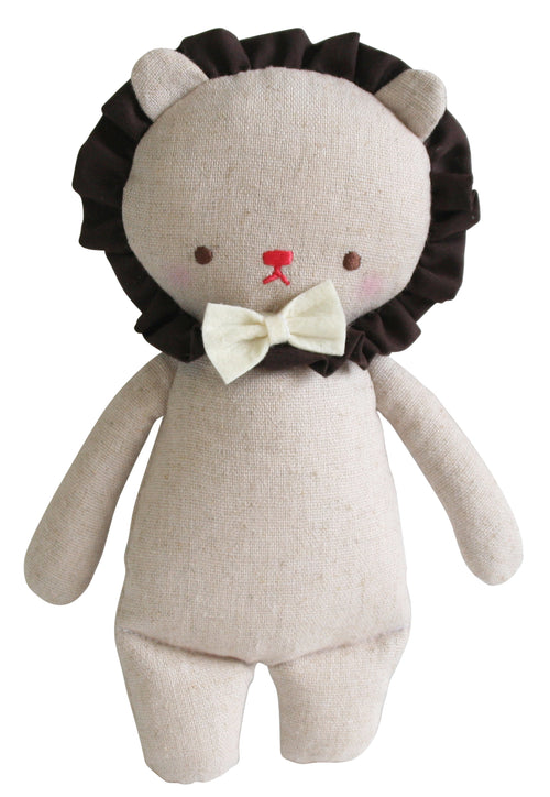 ALIMROSE LINEN MINI RATTLE LION
