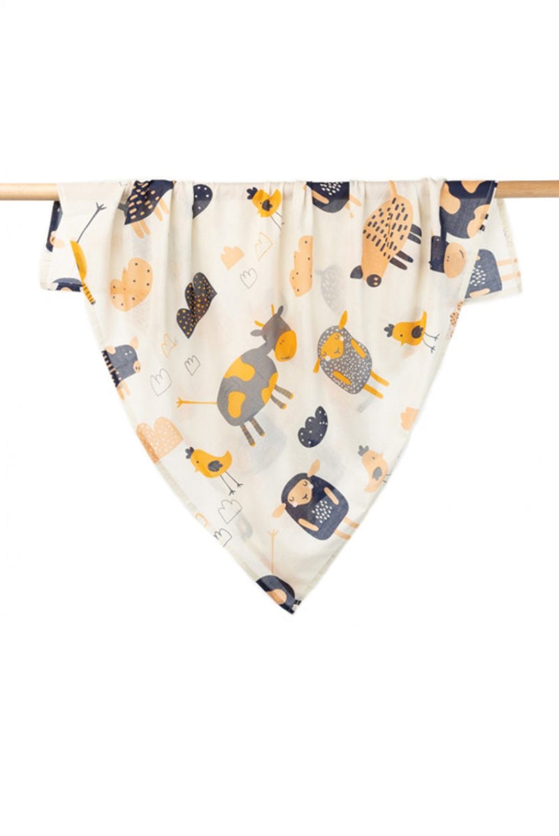 INDUS COTTON BABY SWADDLE FARMYARD