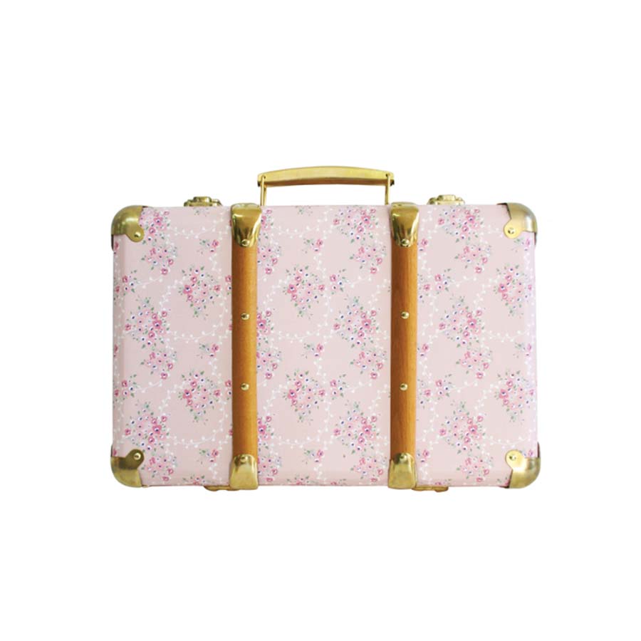 ALIMROSE MINI VINTAGE BRIEF CASE PINK FLORAL WREATH