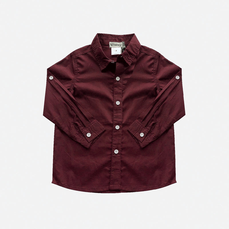 LOVE HENRY DRESS SHIRT MAROON