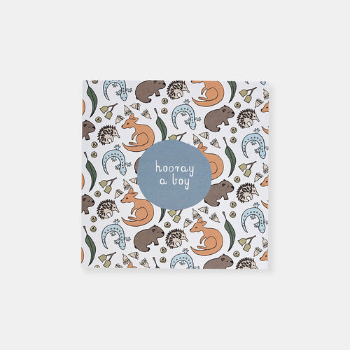 CARD BABY BOY - AUSSIE FAUNA