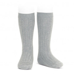 CONDOR RIB KNEE HIGH SOCK (221 ALUMINIO))