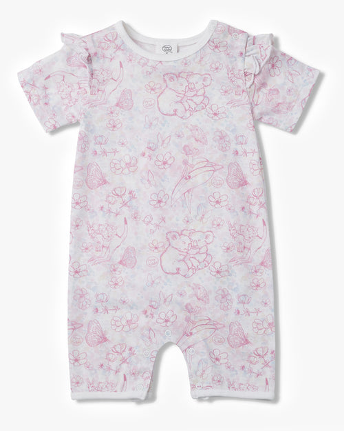 WALNUT MAY GIBBS ROSE FRILL ROMPER FAIRY FLOSS