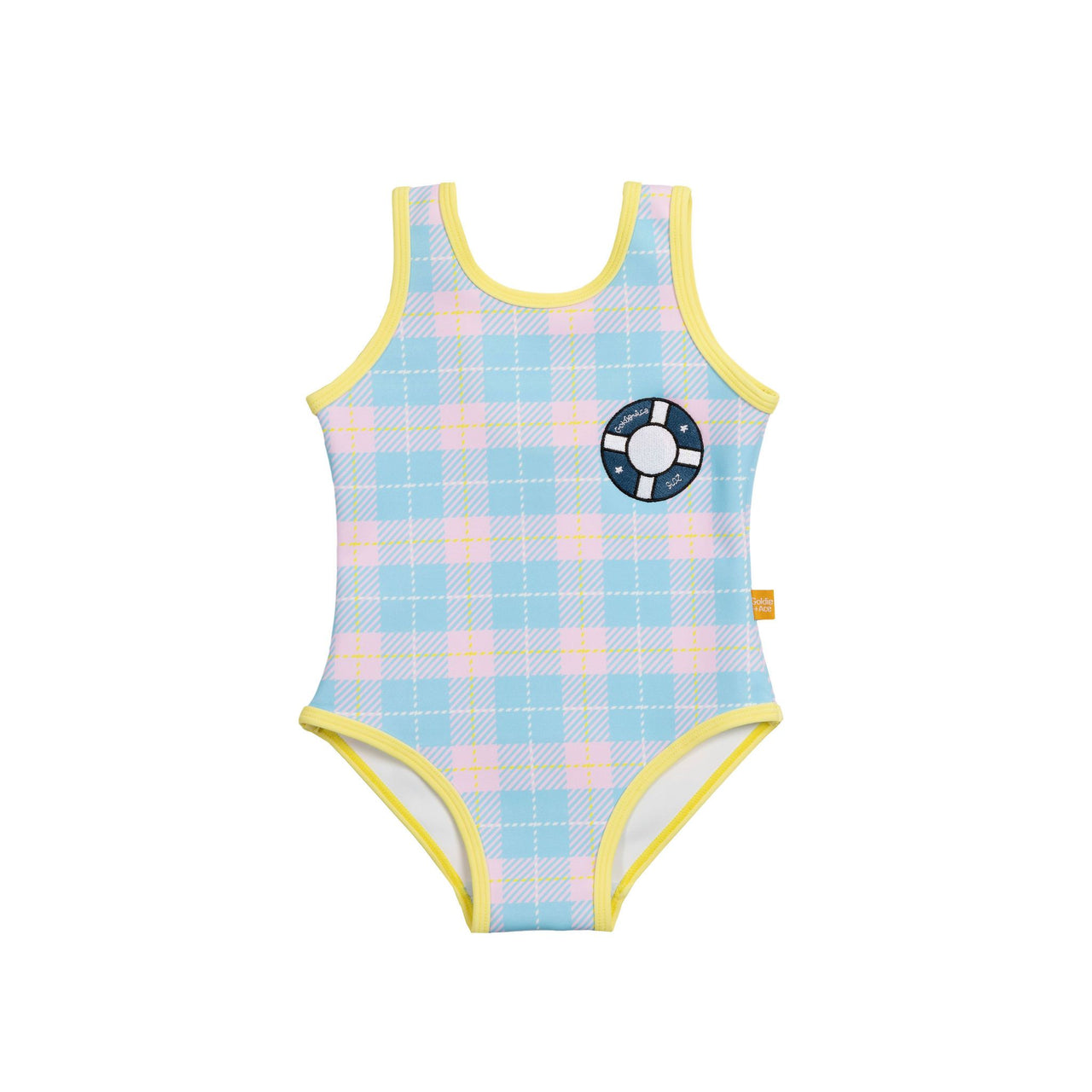 GOLDIE AND ACE POOLSIDE CHECK SCOOP BACK BATHERS