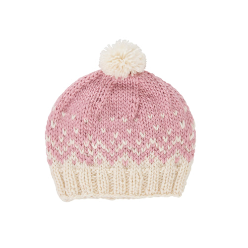 ACORN SNOWFLAKE BEANIE PINK/CREAM