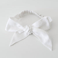 LINEN BOW PRE-TIED HEADBAND WHITE