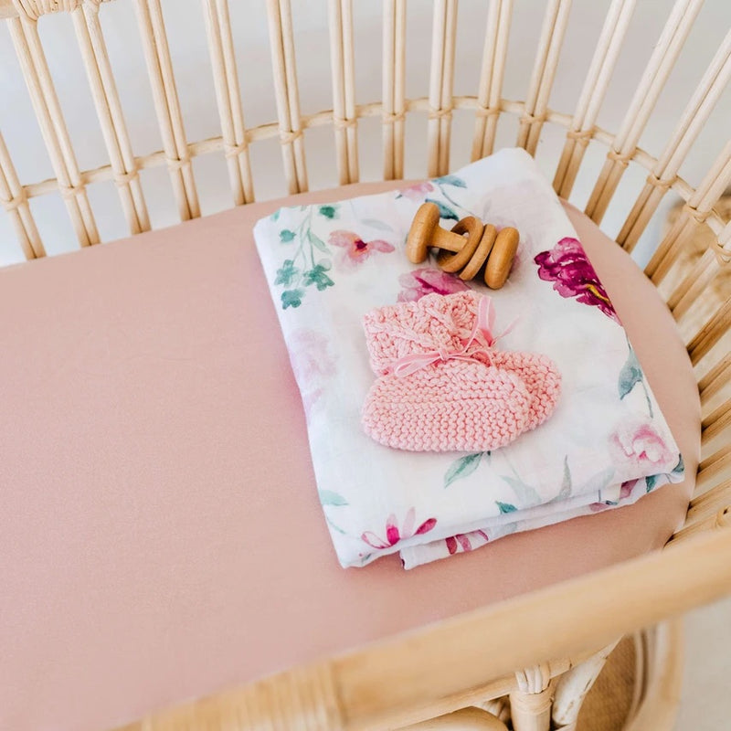 SNUGGLEHUNNY BASSINET SHEET/CHANGE PAD LULLABY PINK